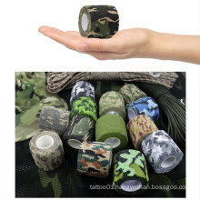 Big Discount Final Clearance - 12 Rolls Camo Black Disposable Cohesive Tattoo Grip Tape Wrap Cover Elastic Bandage for Tattoo